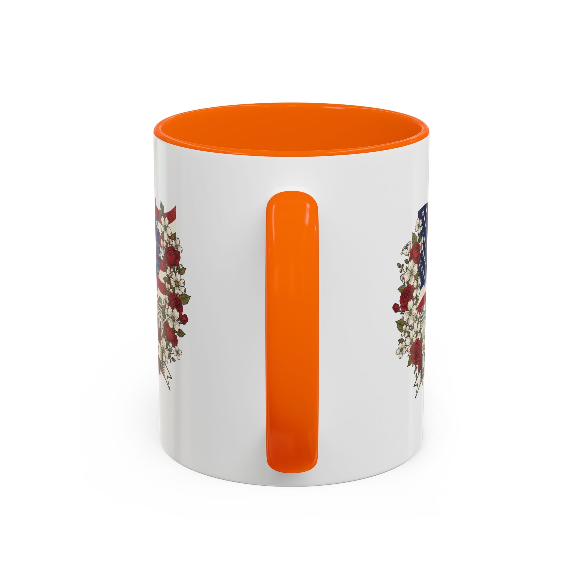 Capitol 250th Anniversary Accent Coffee Mug – Patriotic American Flag Floral Design (11/15oz)