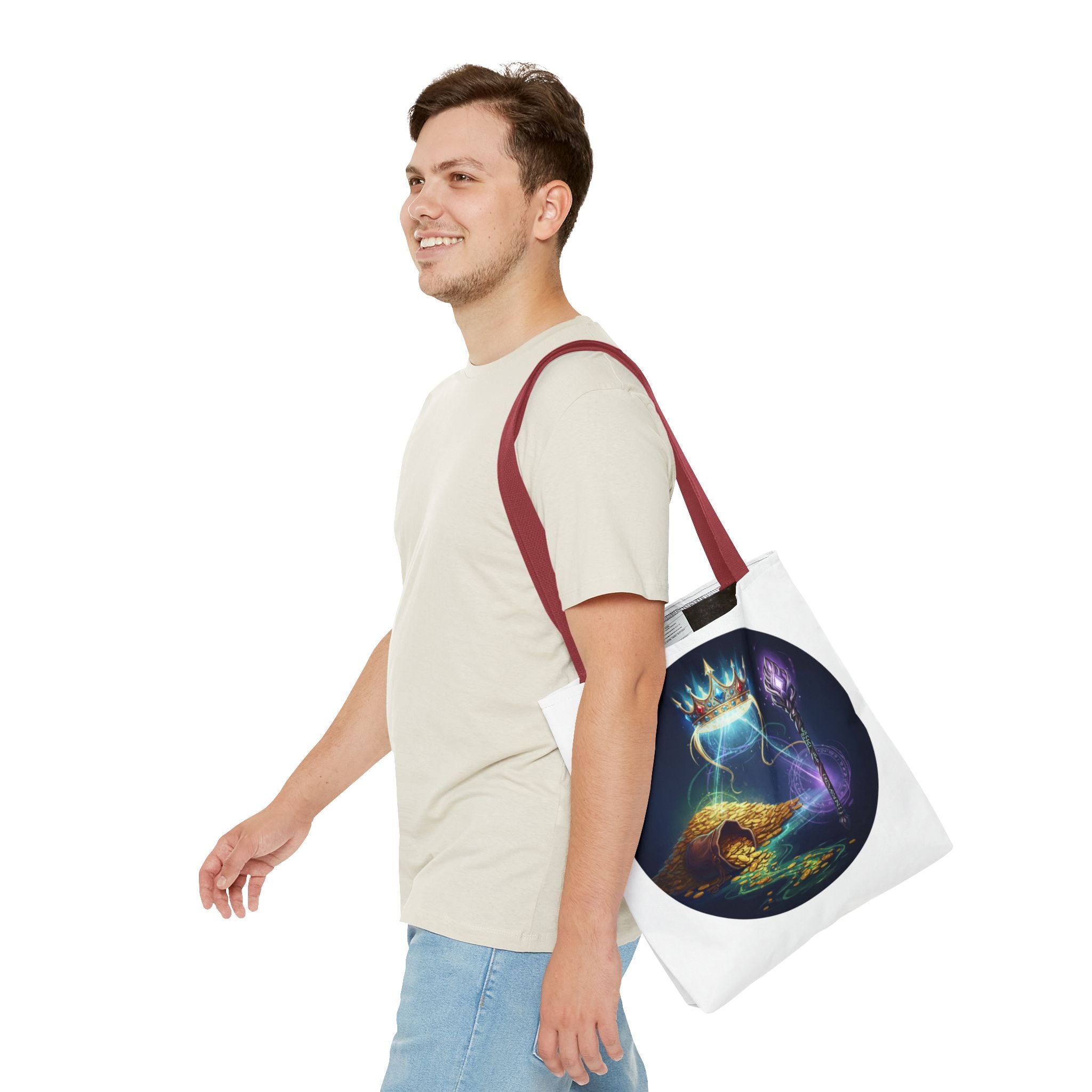 Mystic Crown & Treasure Tote Bag — Fantasy Magic Art Tote