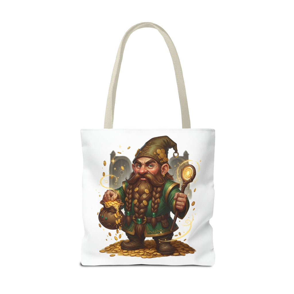 Gnome Goldkeeper Tote Bag – Fantasy Dwarf Coin Lover All-Over Print Tote