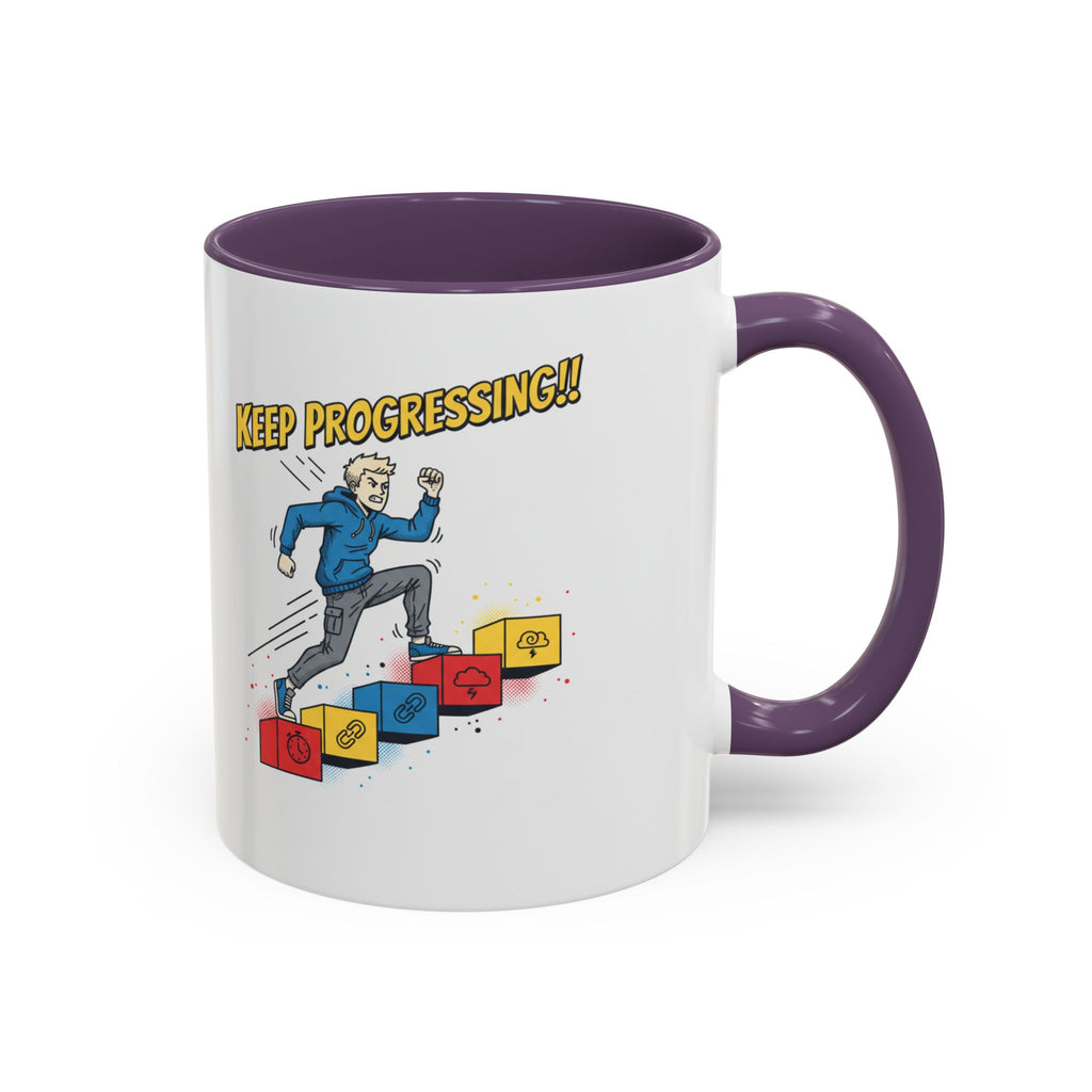Keep Progressing Coffee Mug — Motivational Accent Mug (11/15oz)