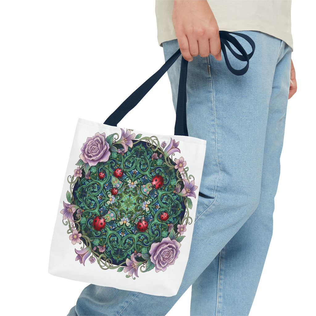 Floral Mandala Tote Bag – Ladybug & Rose Garden AOP Tote