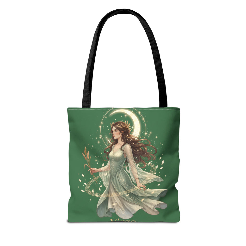 Mystic Moon Goddess Tote Bag — Ethereal Green All-Over Print Tote
