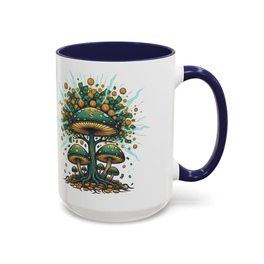 Accent Coffee Mug — 'Money Flows to Me Freely' Mushroom Abundance Design (11/15oz)