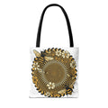 Bee Floral Spiral Tote Bag — Vintage Honeybee Floral Swirl Design