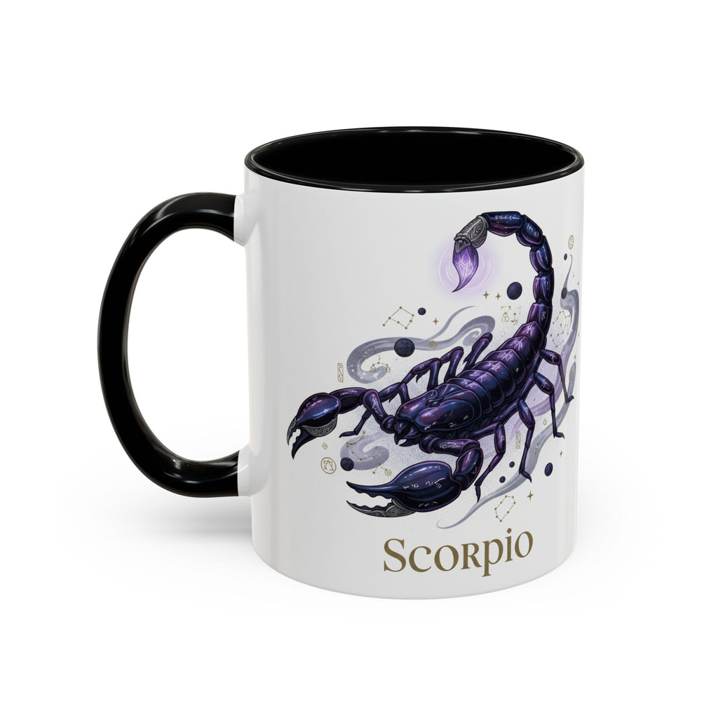 Scorpio Zodiac Coffee Mug — Purple Scorpion Accent Mug (11/15oz)