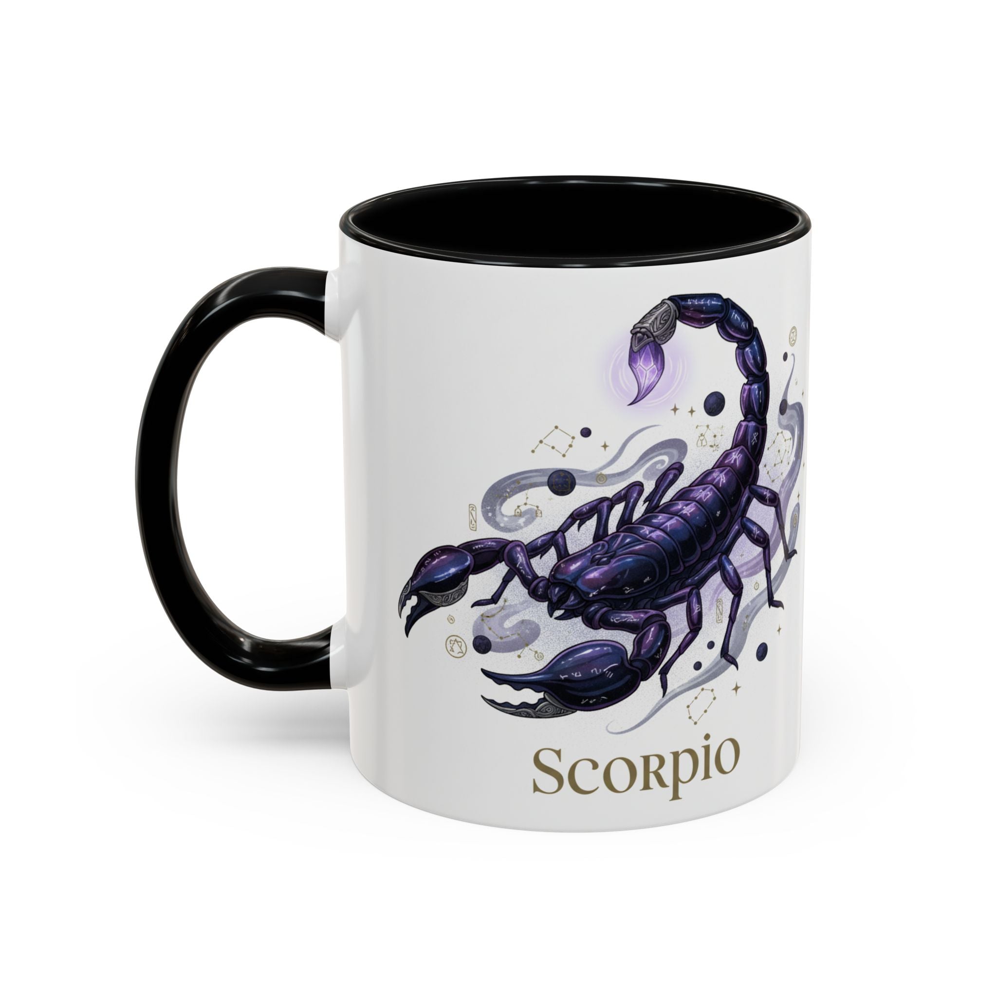Scorpio Zodiac Coffee Mug — Purple Scorpion Accent Mug (11/15oz)