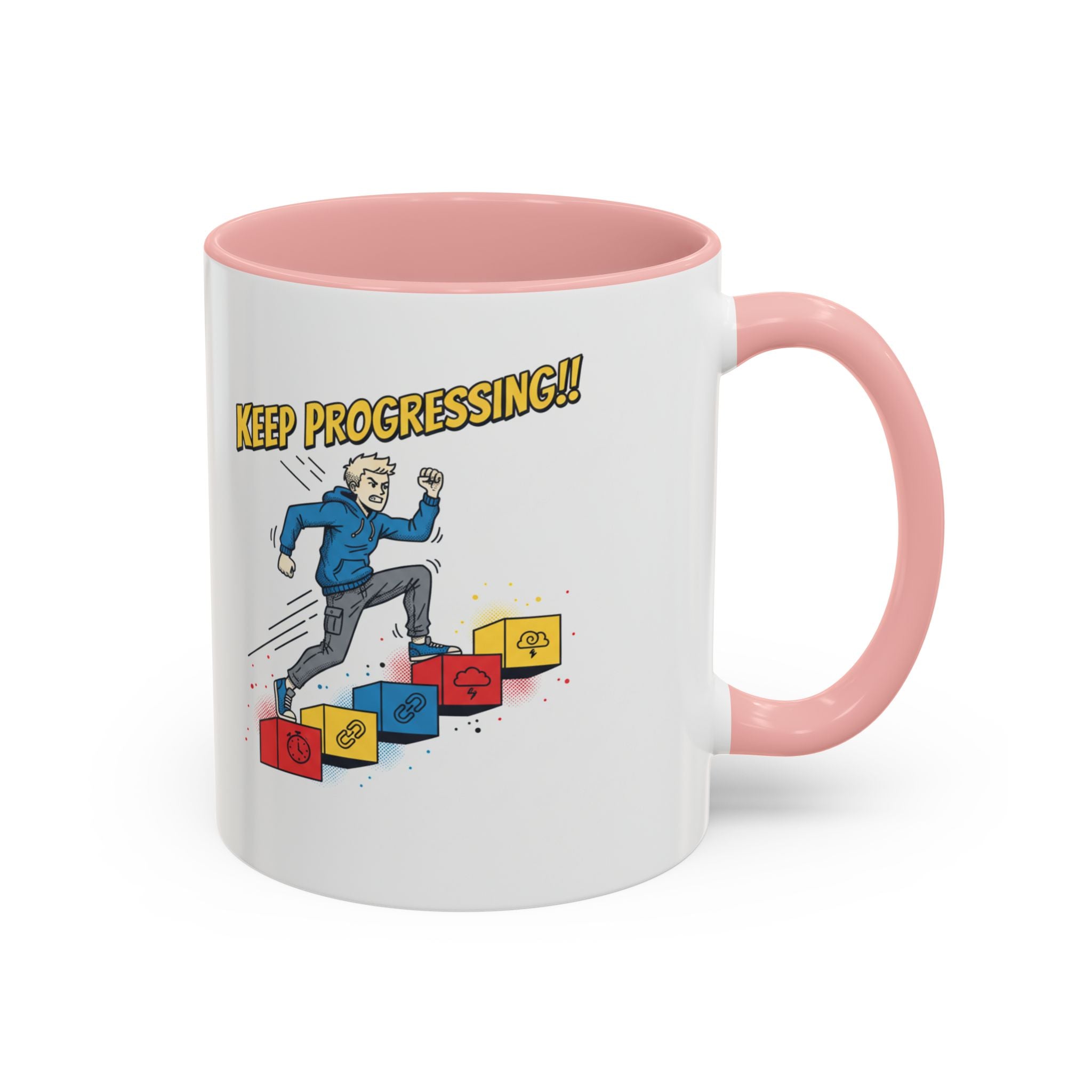 Keep Progressing Coffee Mug — Motivational Accent Mug (11/15oz)