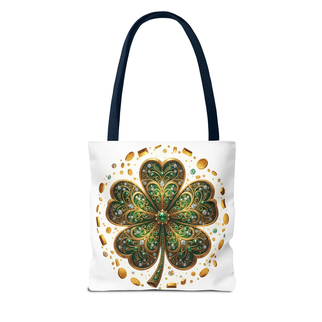 Celtic Shamrock Tote Bag — Green Four-Leaf Clover St. Patrick’s Day All-Over Print