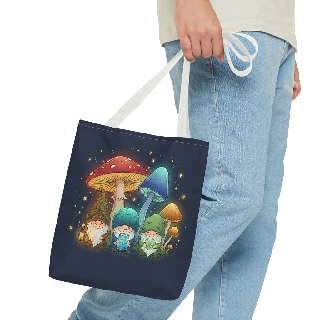 Mushroom Gnome Tote Bag — Whimsical Forest Fairycore AOP Tote