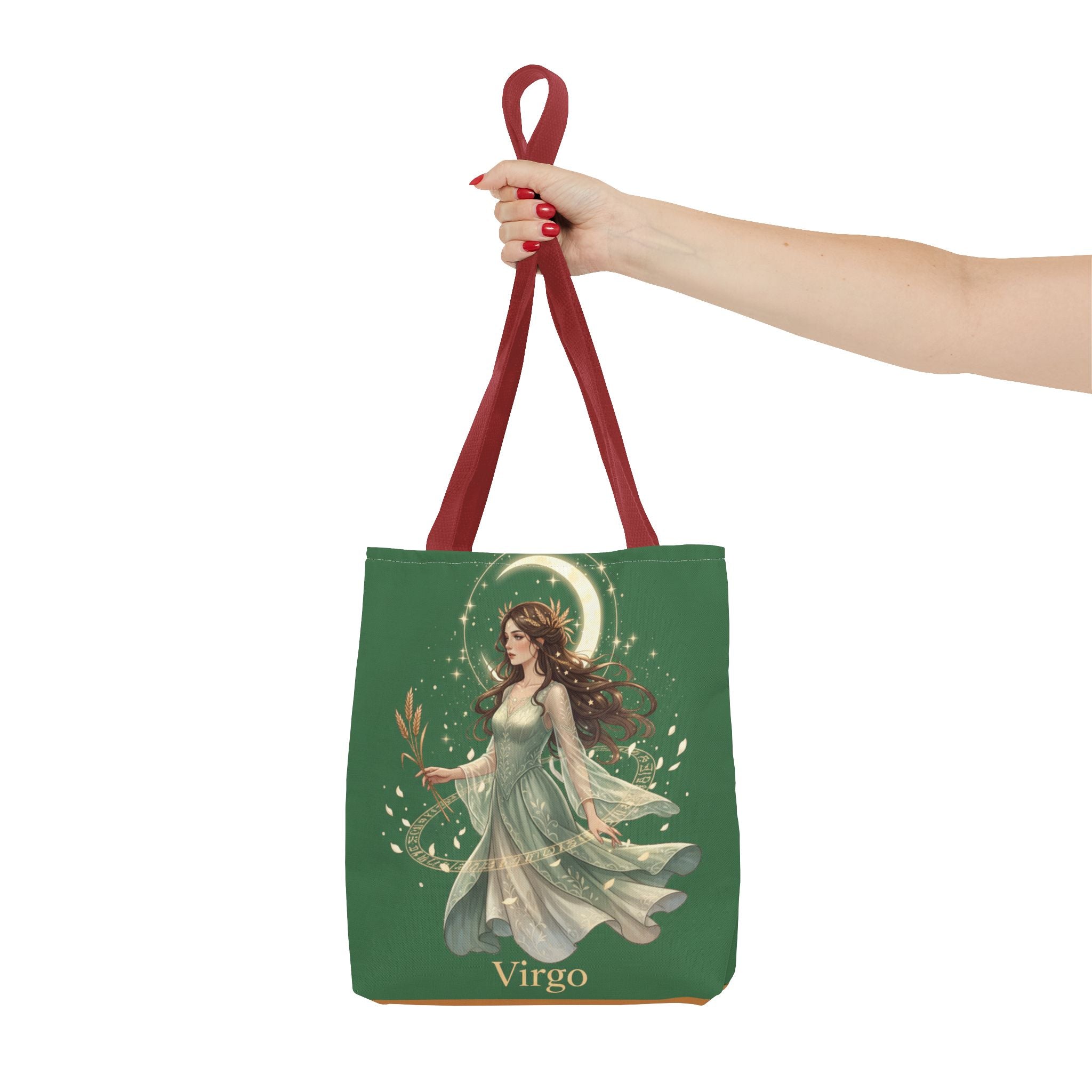 Mystic Moon Goddess Tote Bag — Ethereal Green All-Over Print Tote