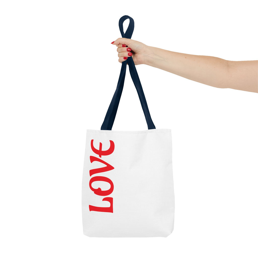 LOVE Vertical Red Tote Bag – Romantic Valentine’s Day Canvas Tote