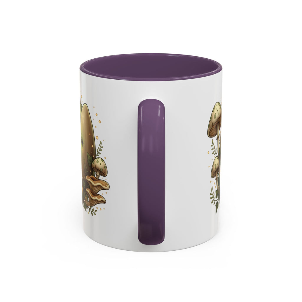 Mushroom Forest Accent Coffee Mug — Cute Woodland Fungi Design (11/15oz)