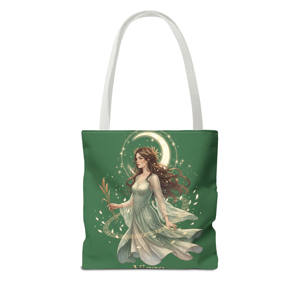 Mystic Moon Goddess Tote Bag — Ethereal Green All-Over Print Tote