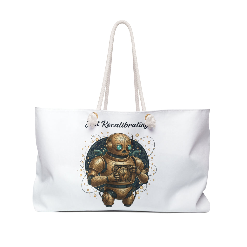 Robot 'Just Recalibrating' Weekender Bag — Vintage Steampunk Travel Tote