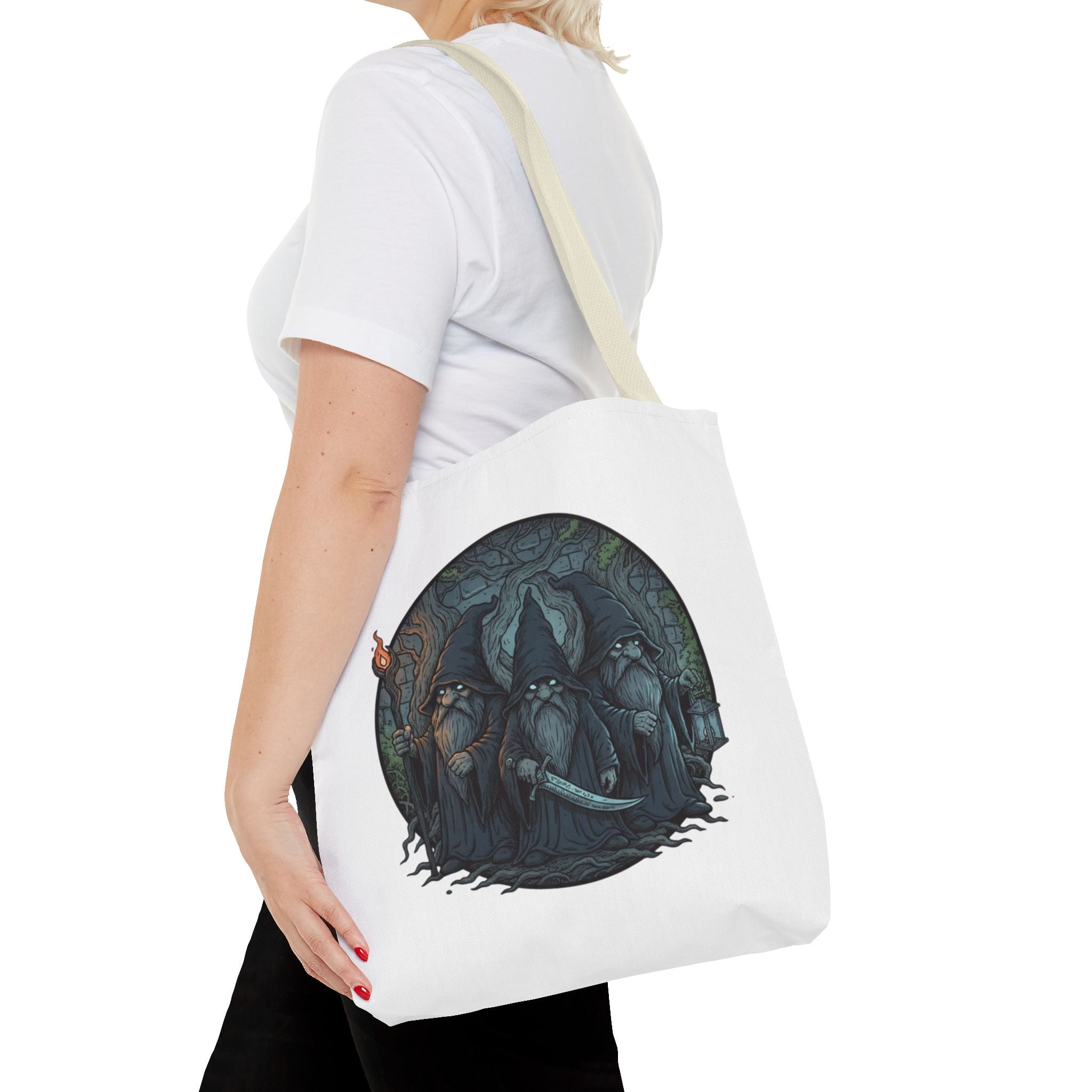 Mystic Grove Wizards Tote Bag — Fantasy Circle Art All-Over Print