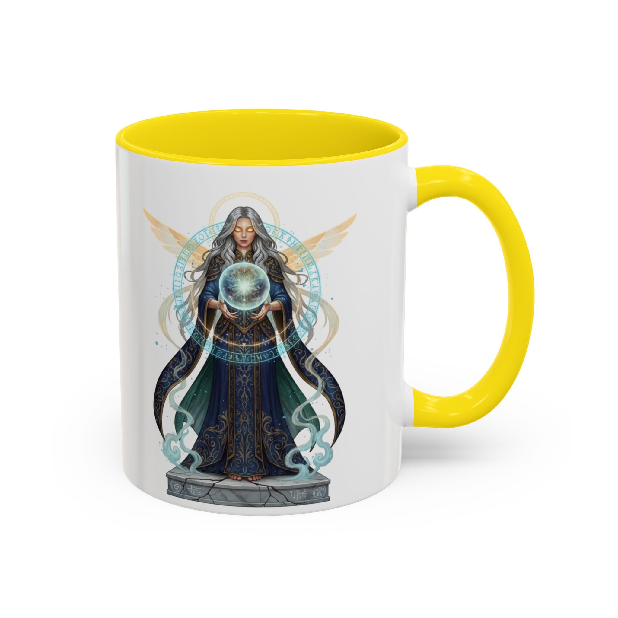 Mystic Oracle Coffee Mug — Woman with Crystal Ball Accent Mug