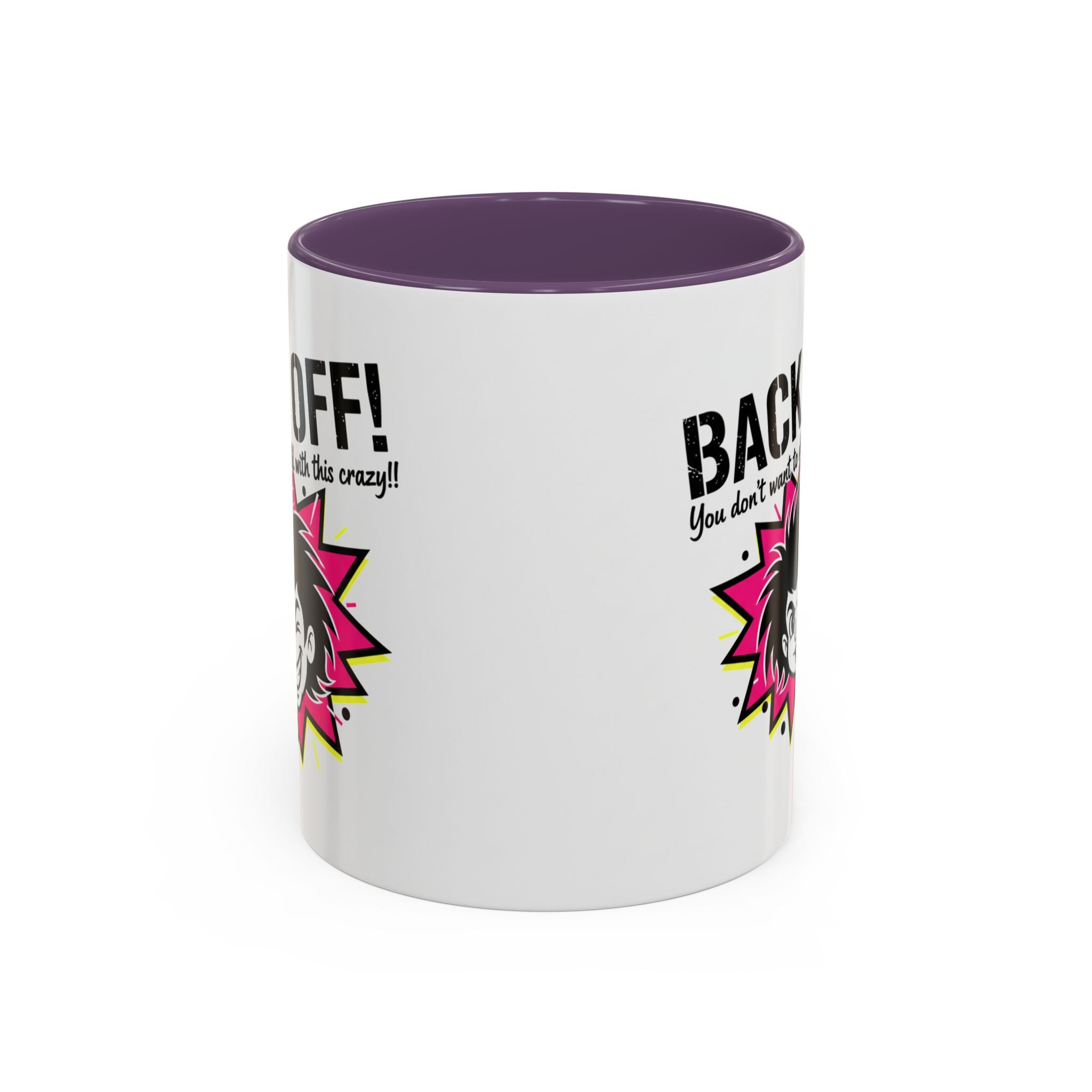 Back Off! Funny Cartoon Face Accent Coffee Mug — 11/15oz