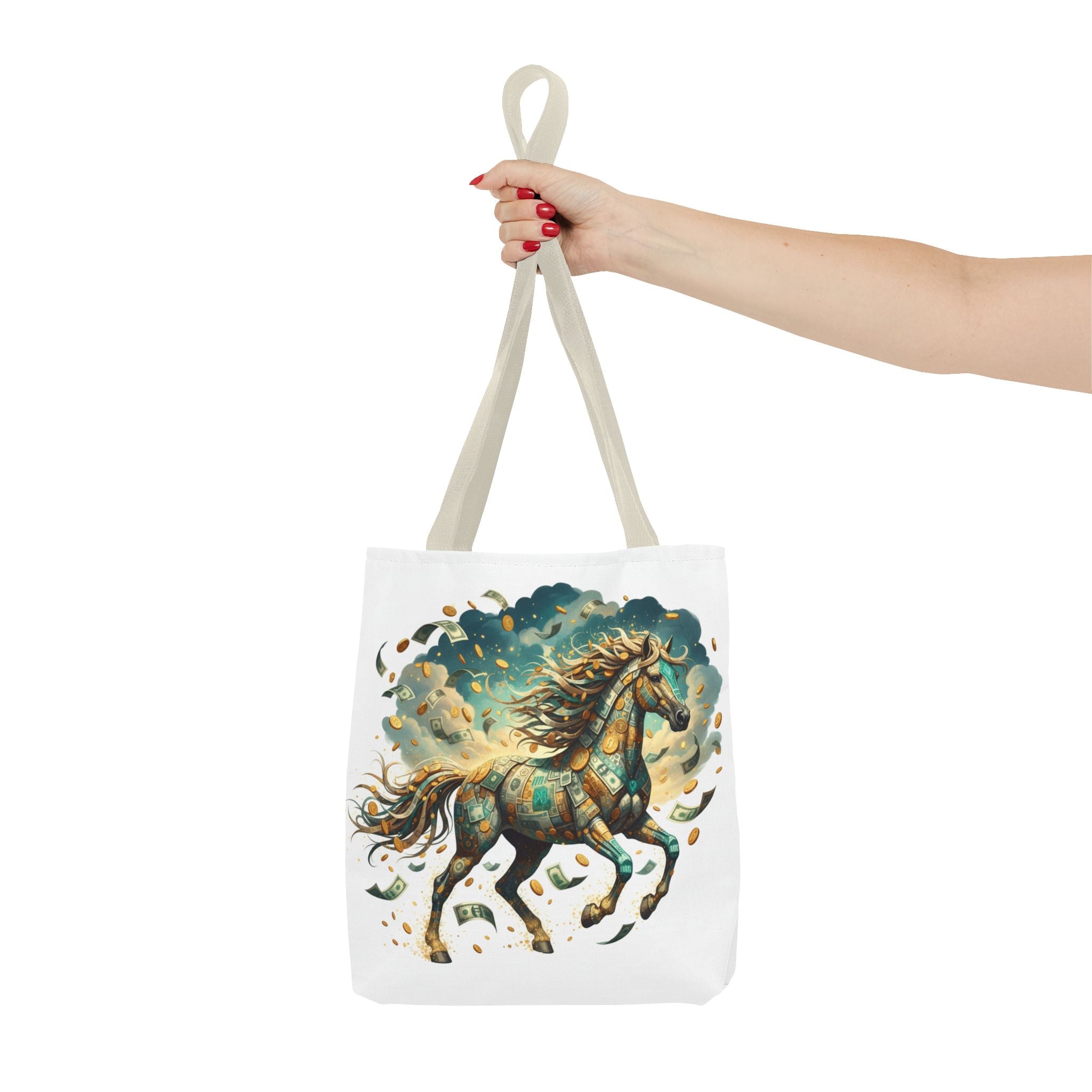Running Horse Art Tote Bag — Boho Celestial Horse Print