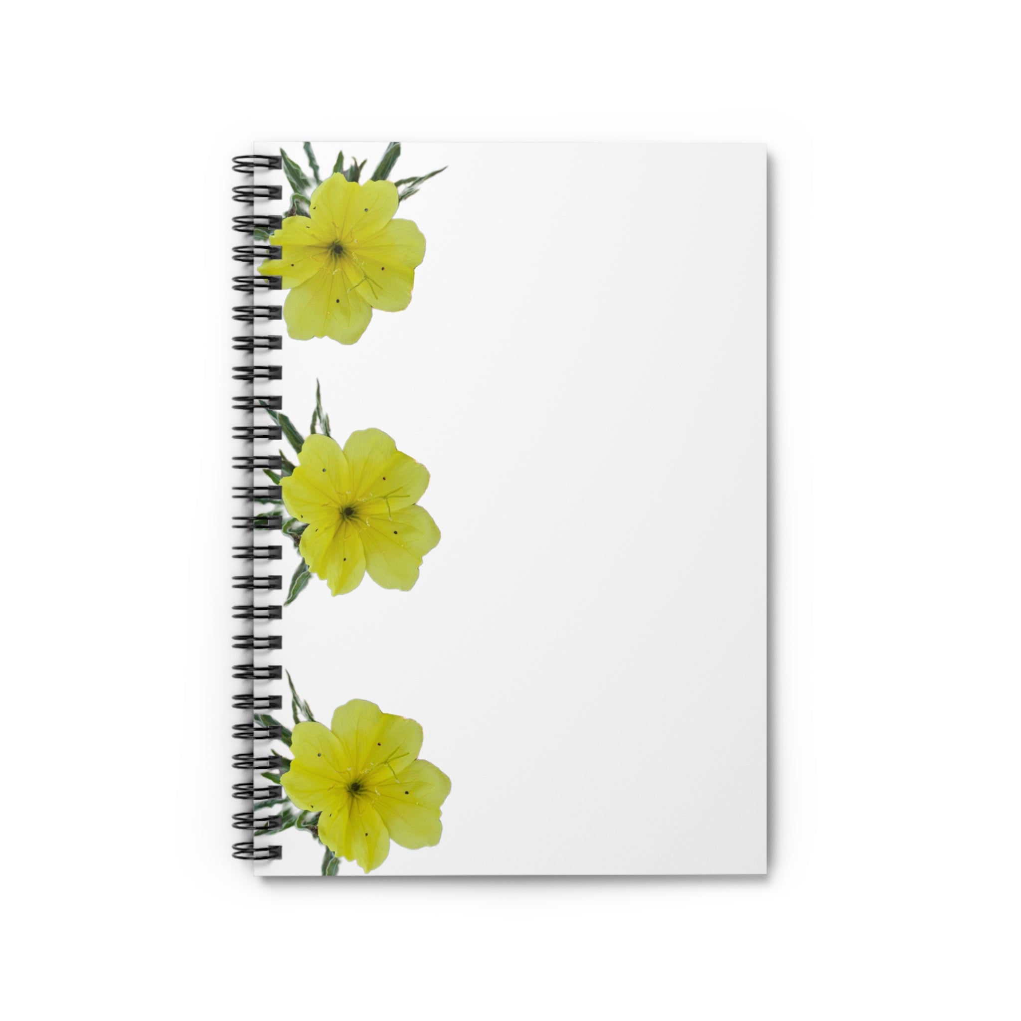 Yellow Flower Spiral Notebook — Floral Ruled Journal for Notes & School
