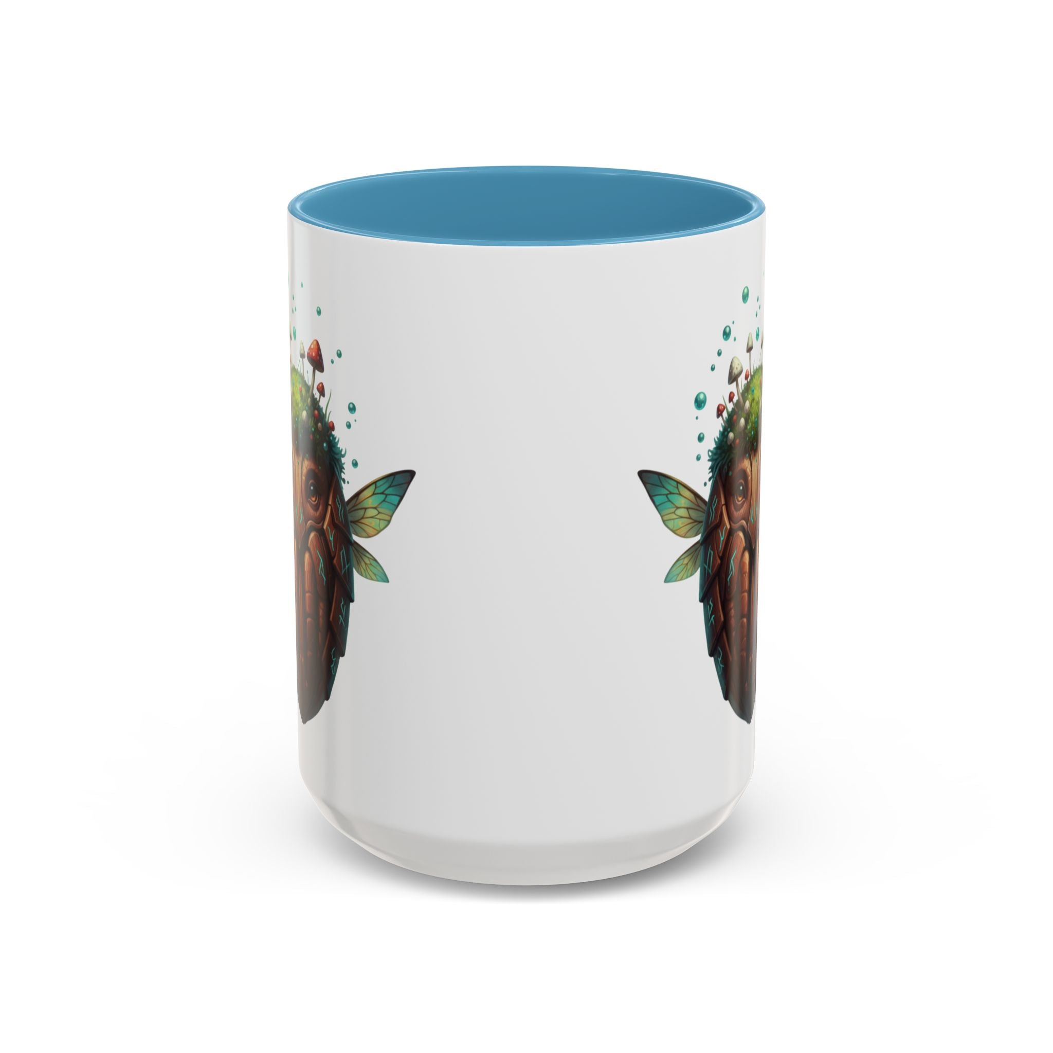 Mushroom Forest Mask Accent Coffee Mug — Fantasy Woodland Creature 11/15oz