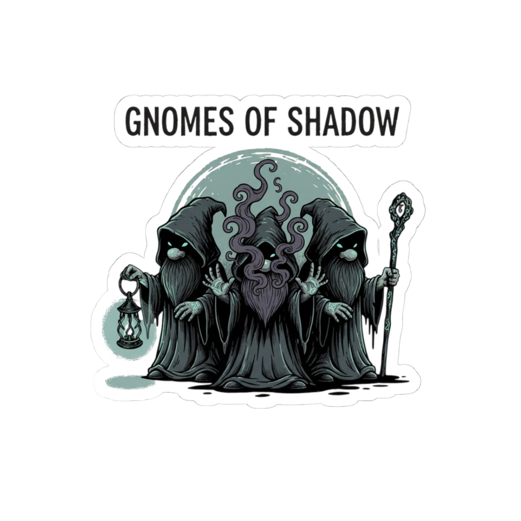 Gnomes of Shadow Sticker — Dark Fantasy Kiss-Cut Vinyl Sticker
