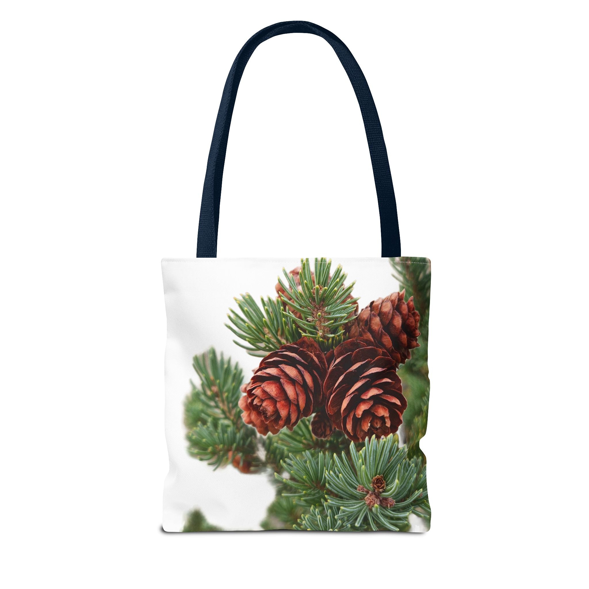 Pinecone Winter Tote Bag — Botanical Evergreen Holiday Market Bag