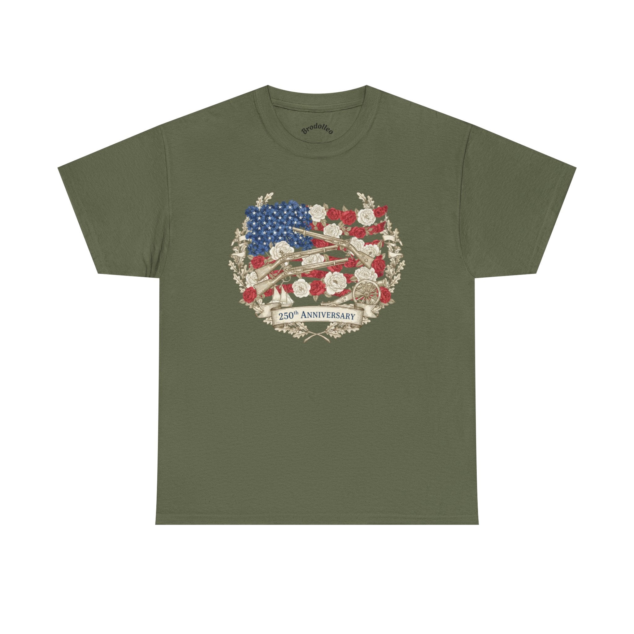 T-Shirt — 13th Anniversary Rustic American Flag Crest Tee ("13th Anniversary")