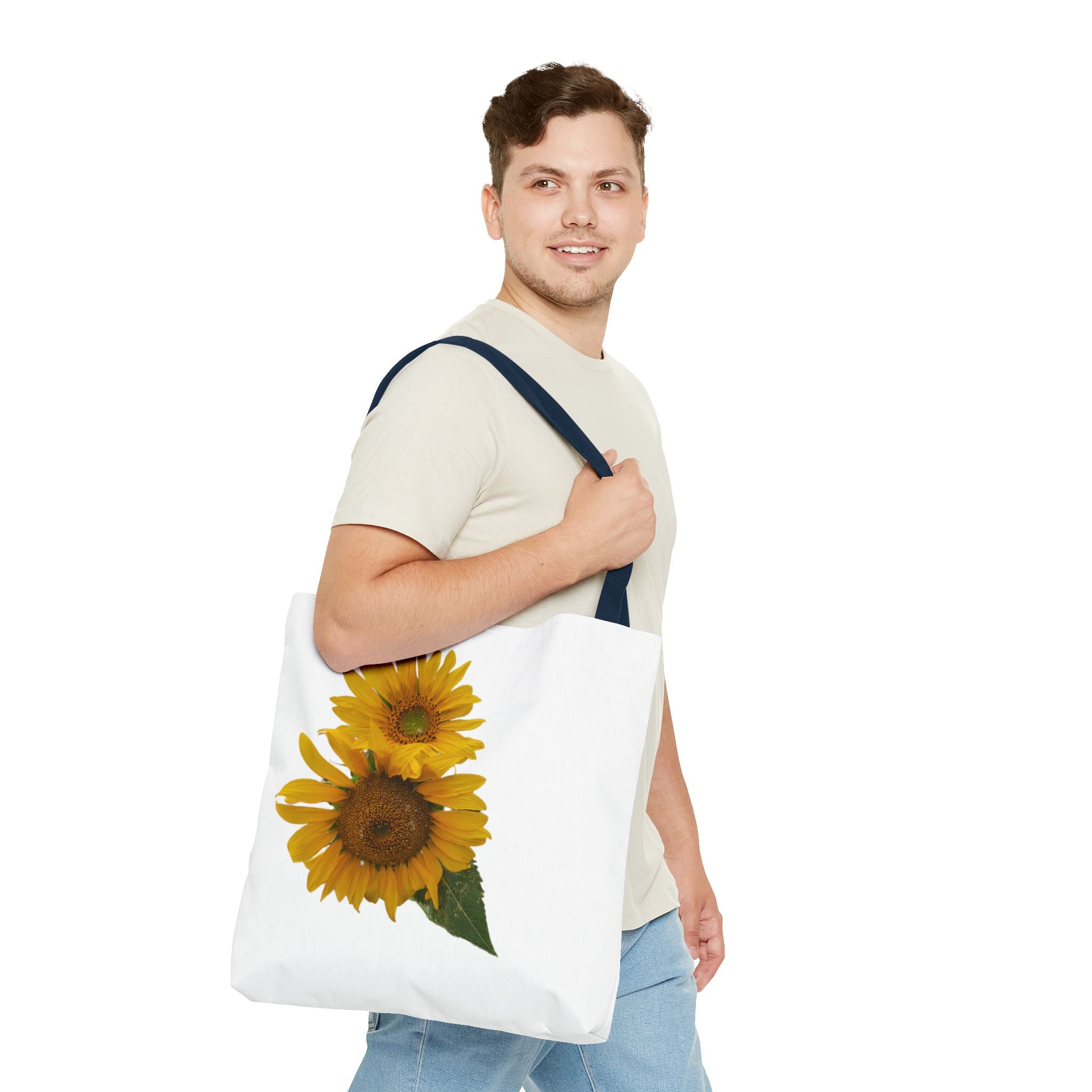 Sunflower Tote Bag — Bright Floral All-Over Print Shopping Tote