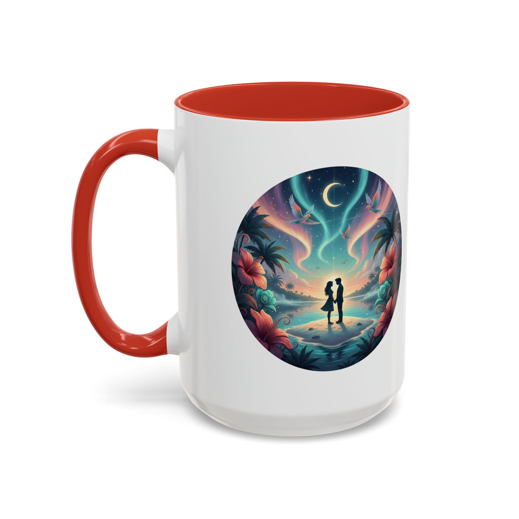 Tropical Sunset Coffee Mug — Romantic Beach Couple Accent Mug (11/15 oz)