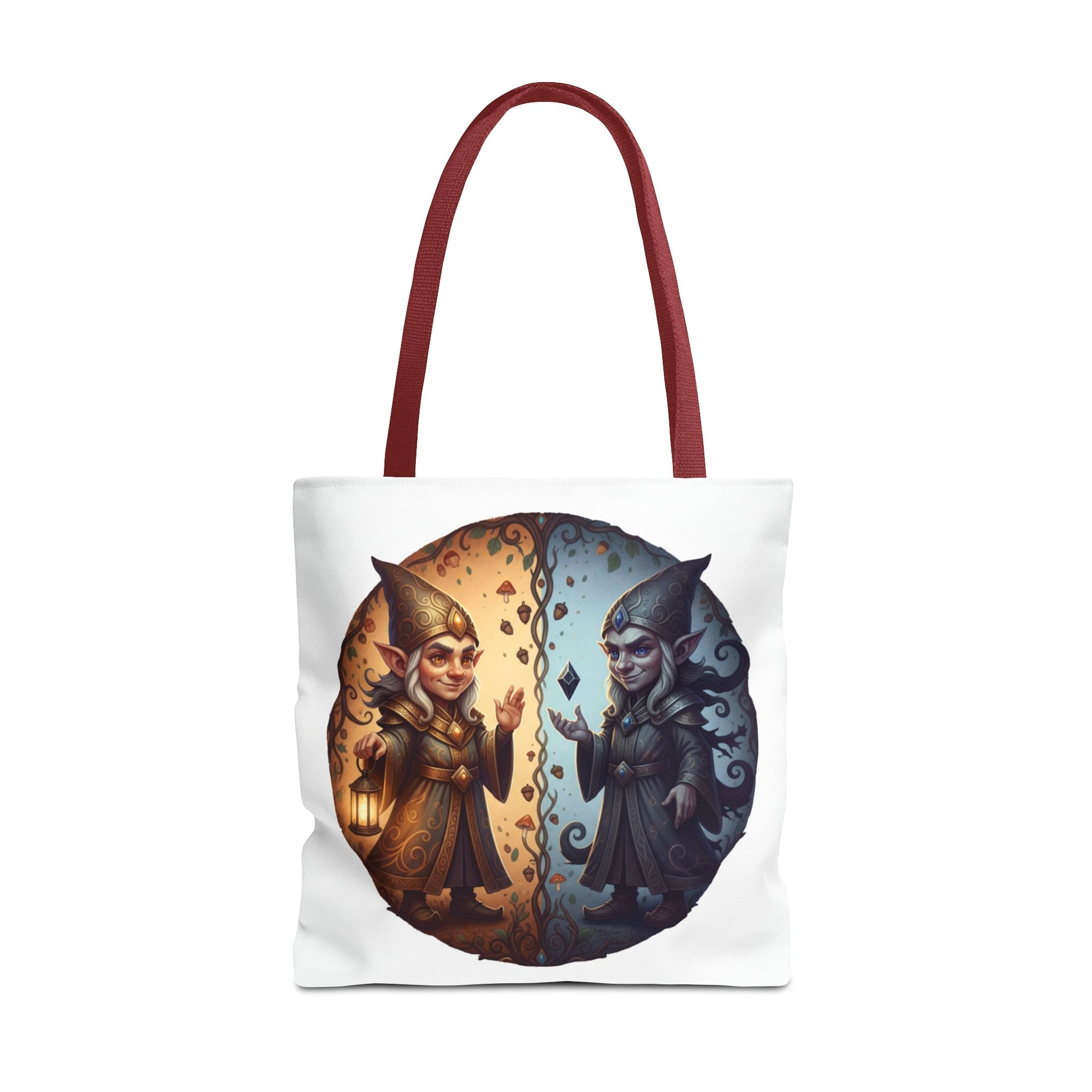 Gnome Duality Tote Bag — Day & Night Fantasy Illustration