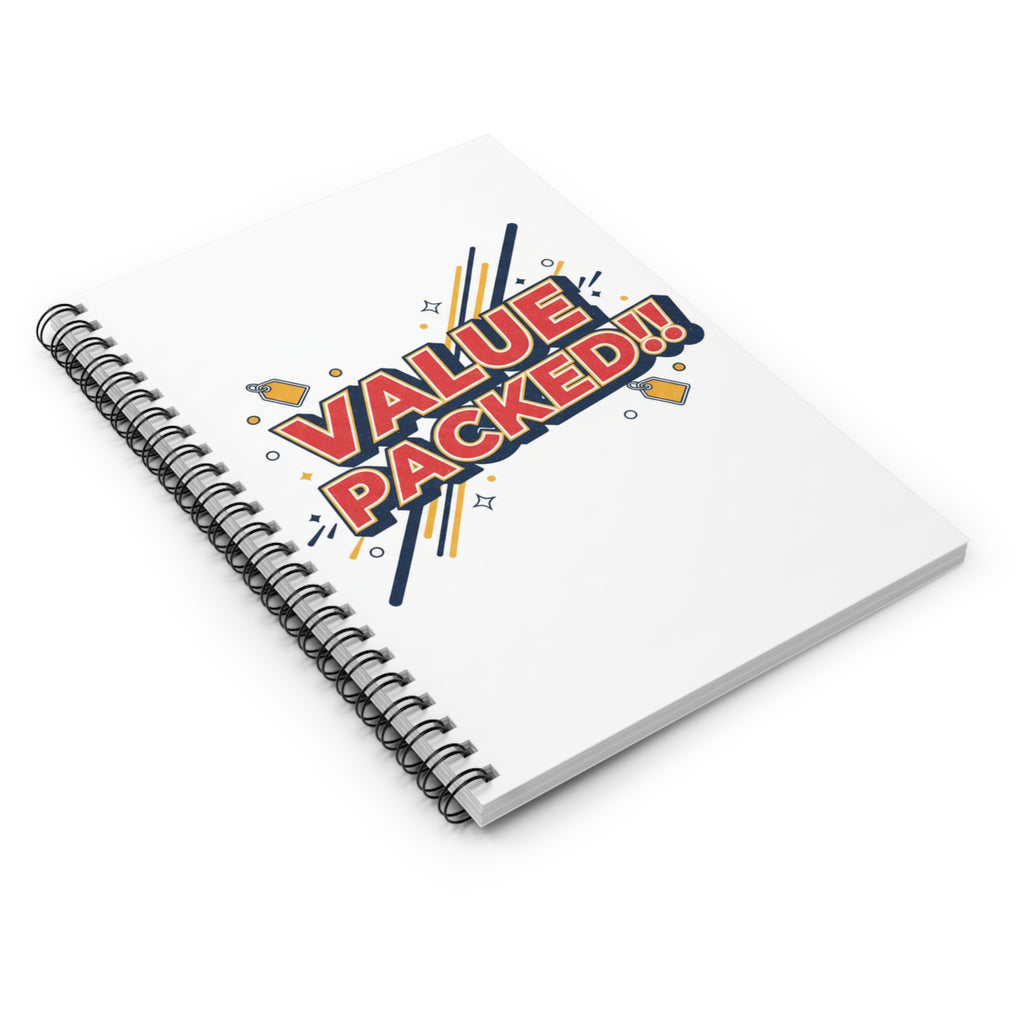 Value Packed!! Spiral Notebook — Retro Pop Art Ruled Journal for Students & Office