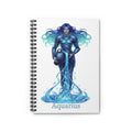 Aquarius Zodiac Spiral Notebook — Ruled Journal with Water-Bearer Artwork