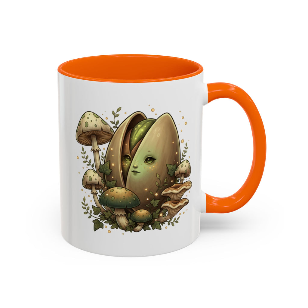 Mushroom Forest Accent Coffee Mug — Cute Woodland Fungi Design (11/15oz)
