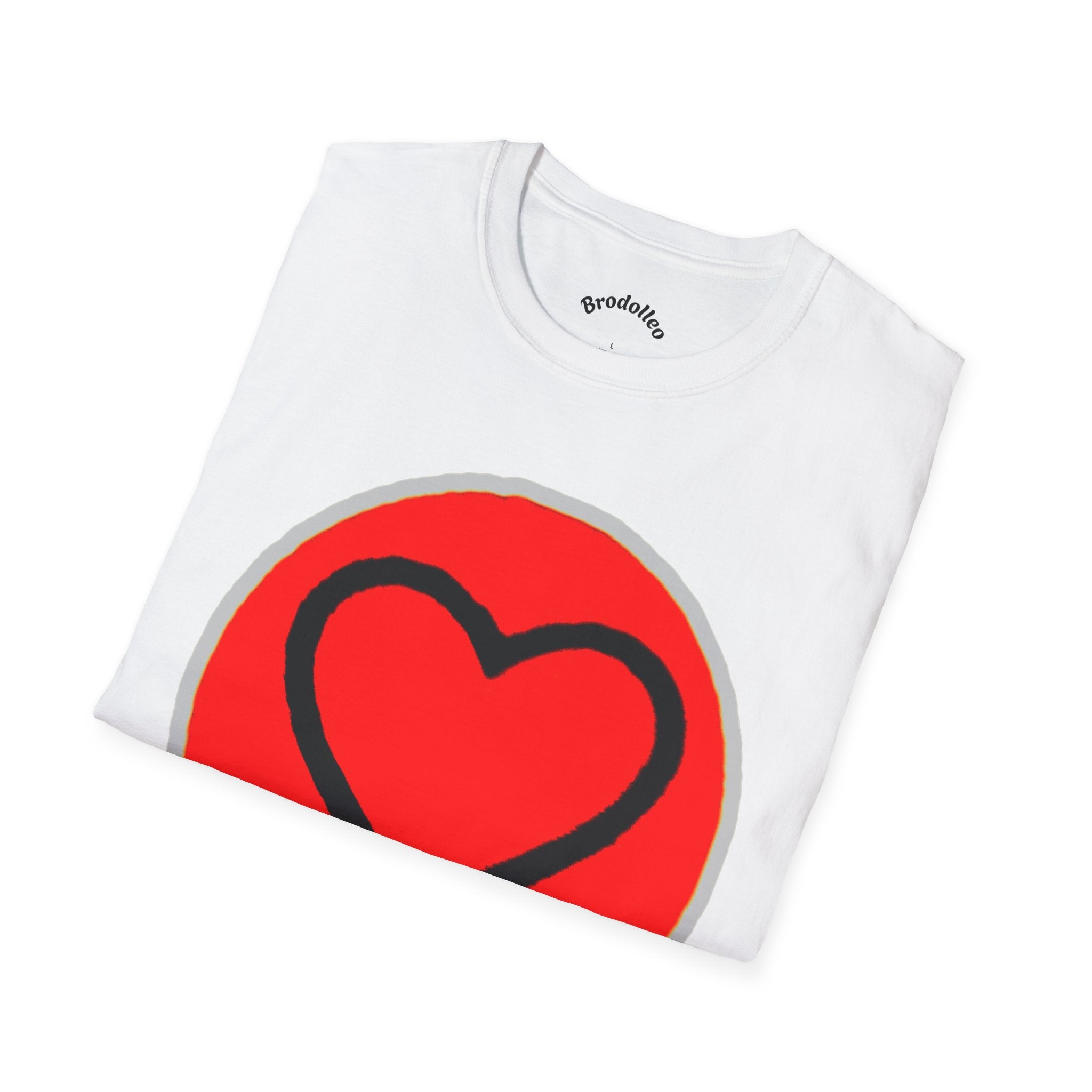 Heart Badge T-Shirt — Red Circle Love Graphic Tee