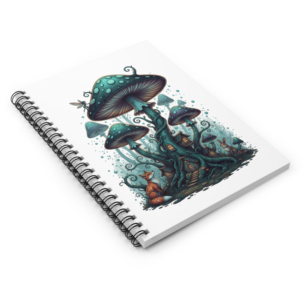 Mushroom Fairy House Spiral Notebook – Ruled Fantasy Journal for Notes & Sketches