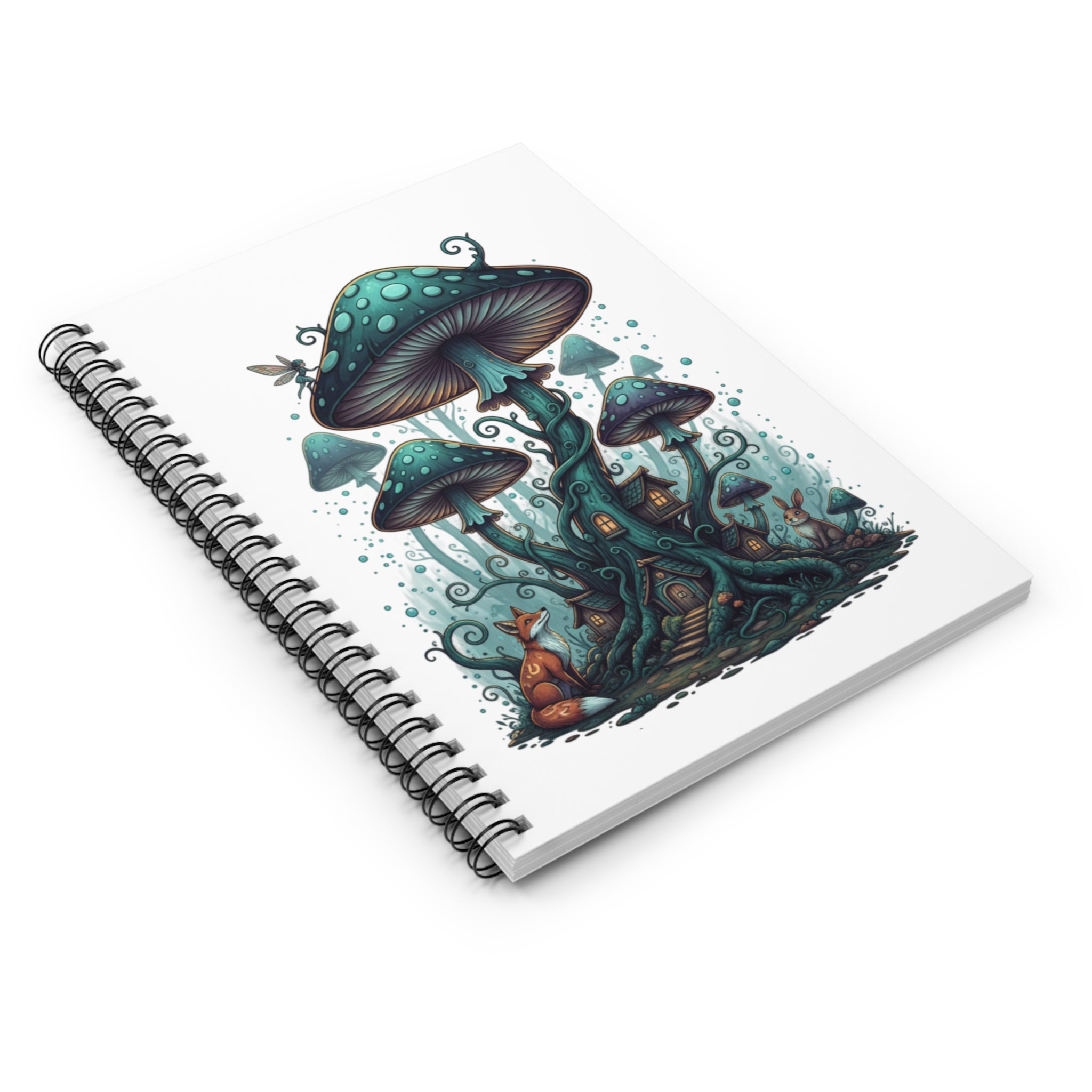 Mushroom Fairy House Spiral Notebook – Ruled Fantasy Journal for Notes & Sketches