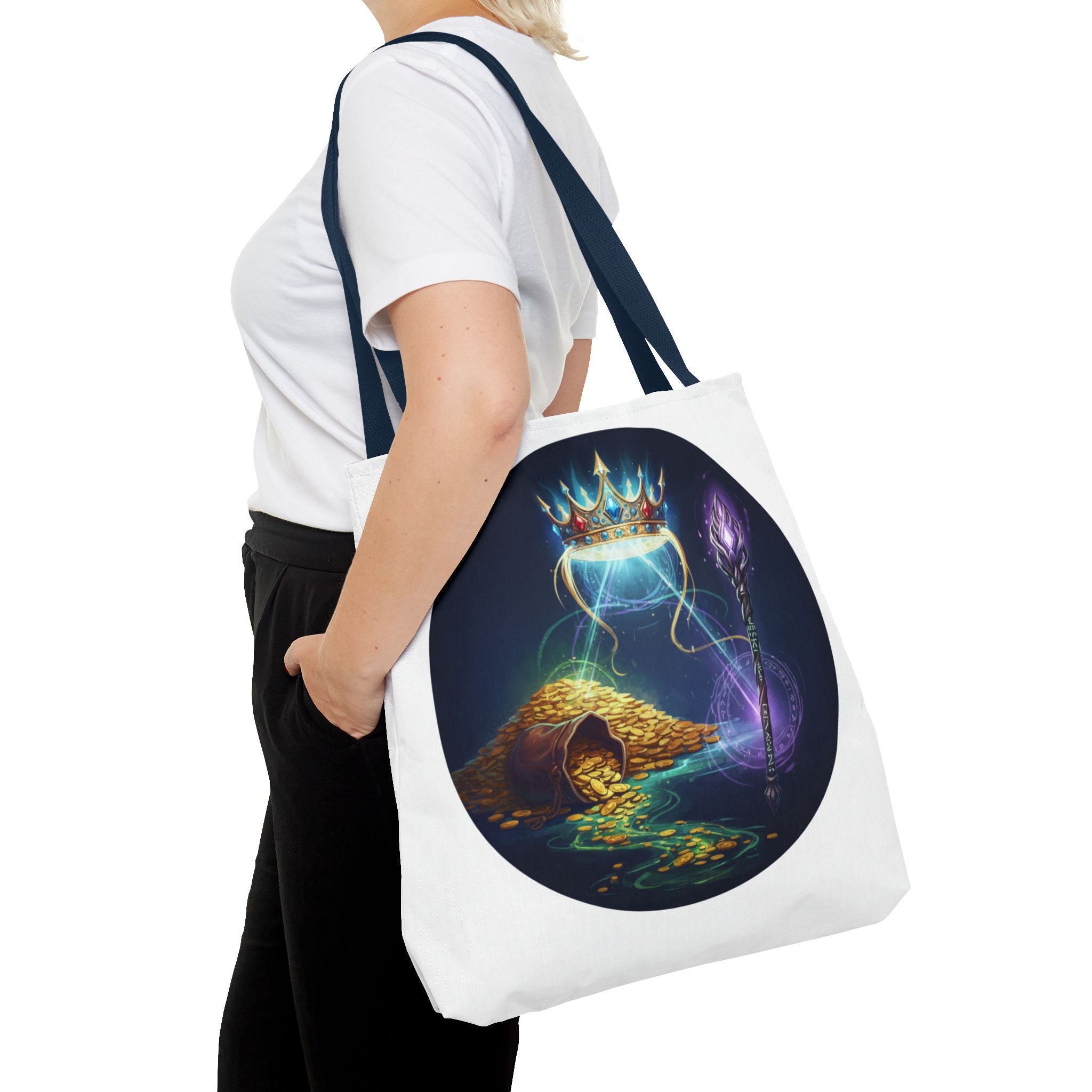 Mystic Crown & Treasure Tote Bag — Fantasy Magic Art Tote
