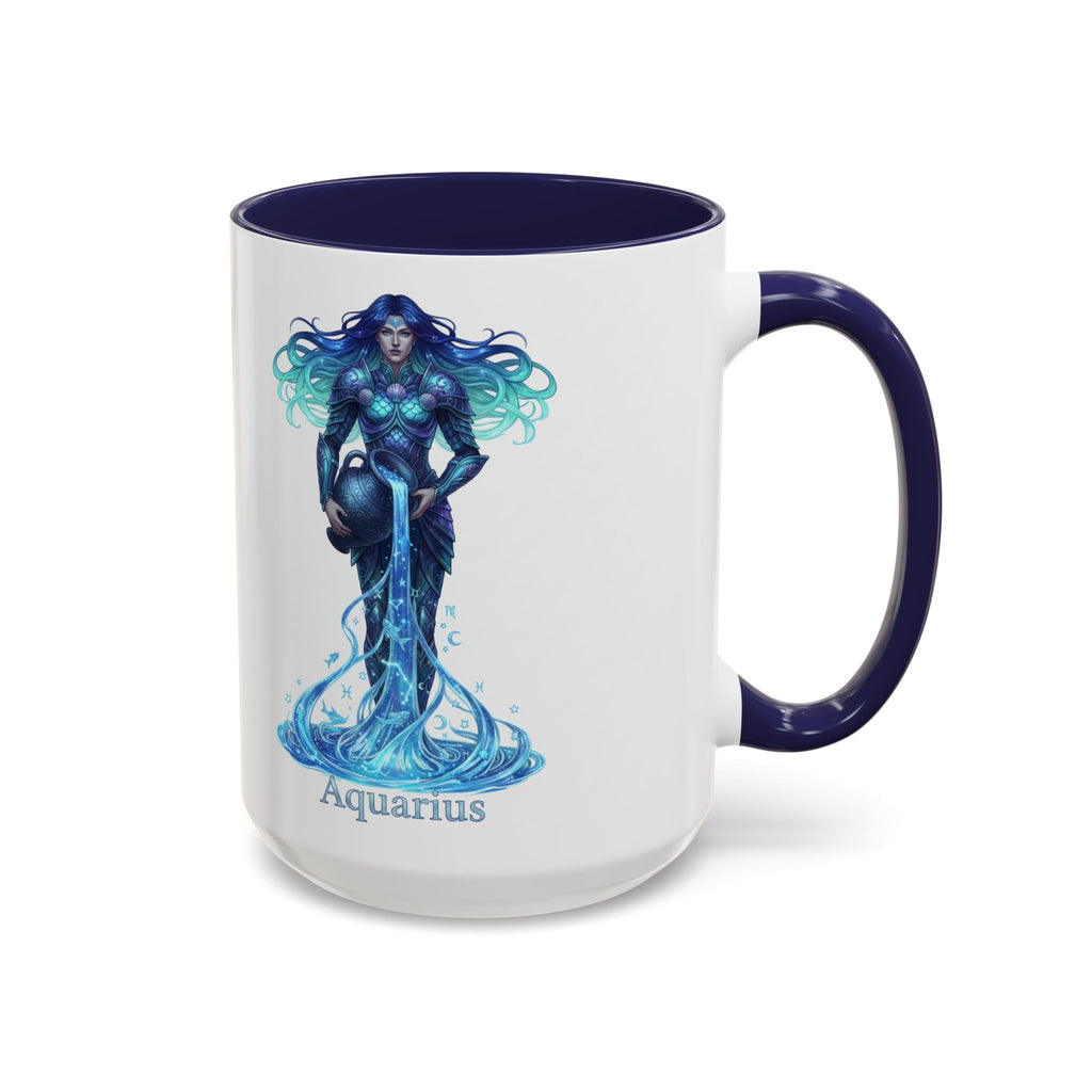 Aquarius Zodiac Coffee Mug — Water Bearer Astrology Accent Mug