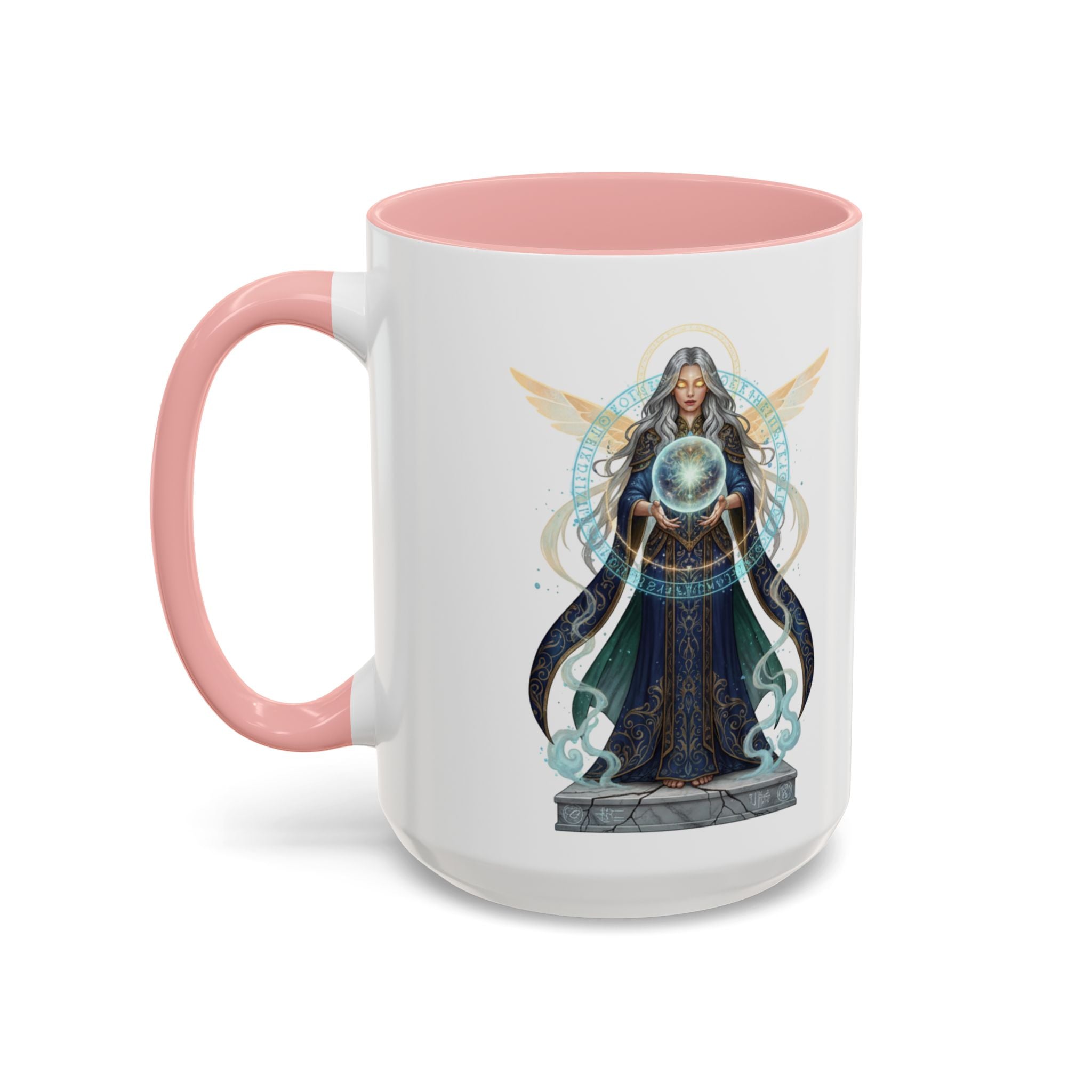 Mystic Oracle Coffee Mug — Woman with Crystal Ball Accent Mug