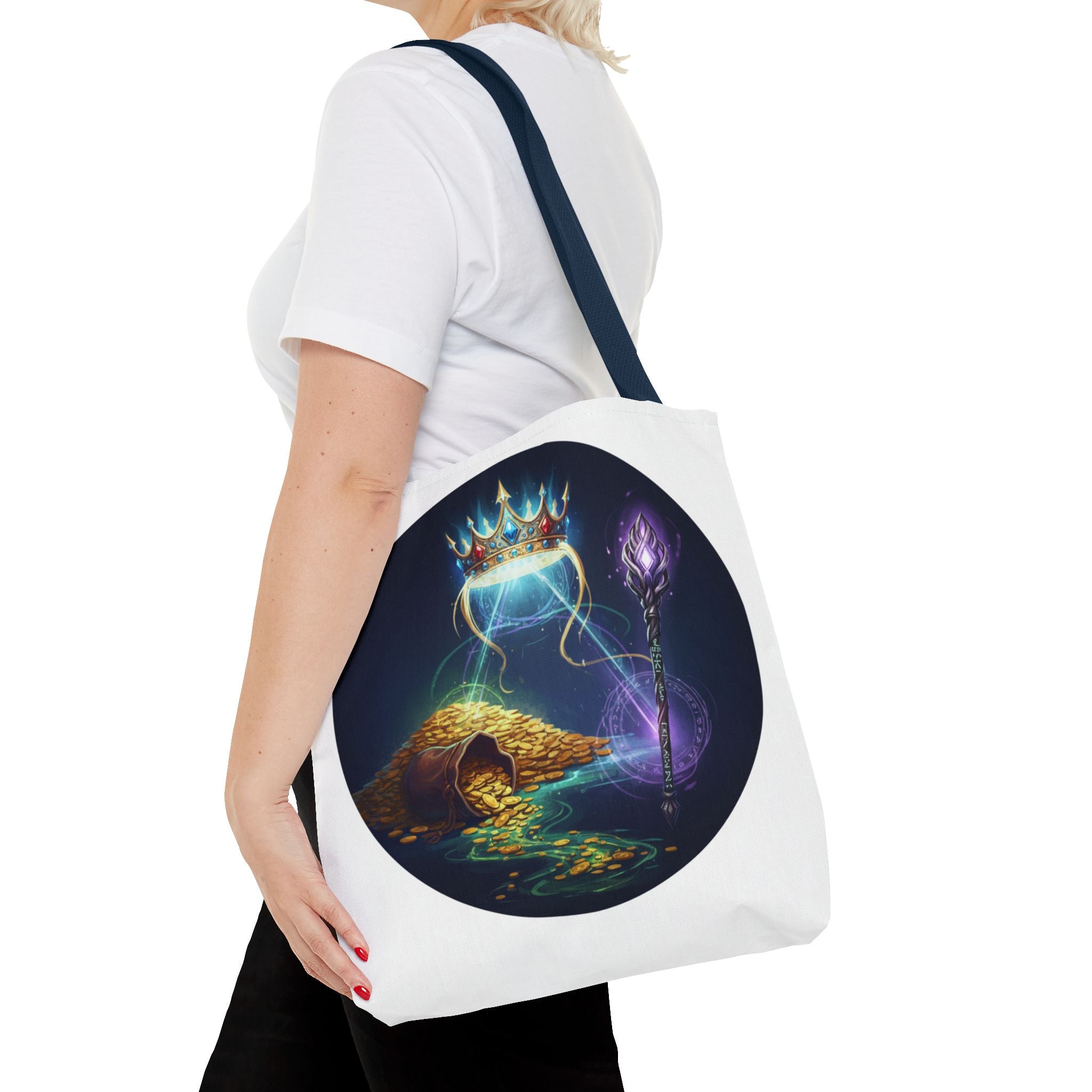 Mystic Crown & Treasure Tote Bag — Fantasy Magic Art Tote
