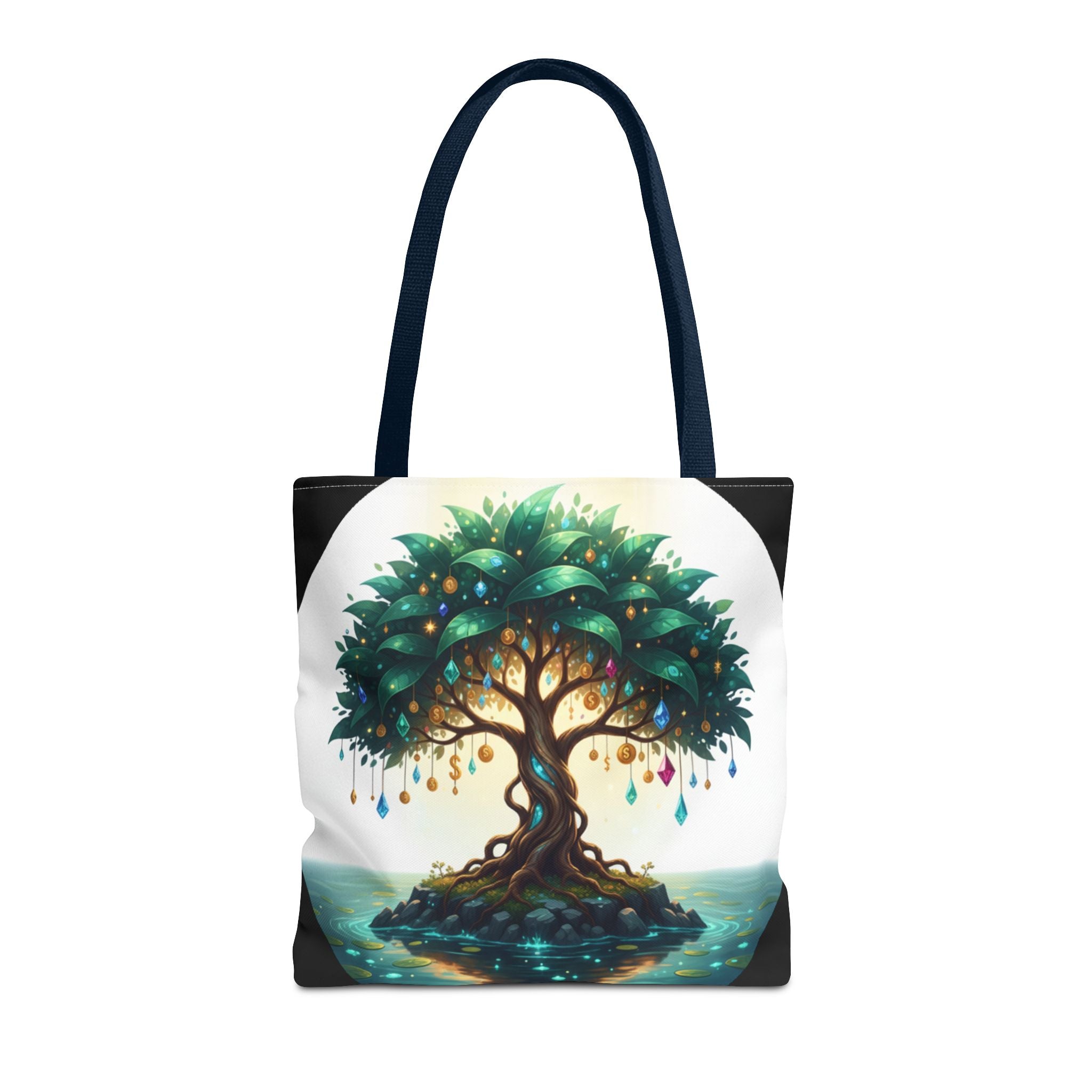 Enchanted Tree Tote Bag - Mystical Gem-Decorated Tree All-Over Print