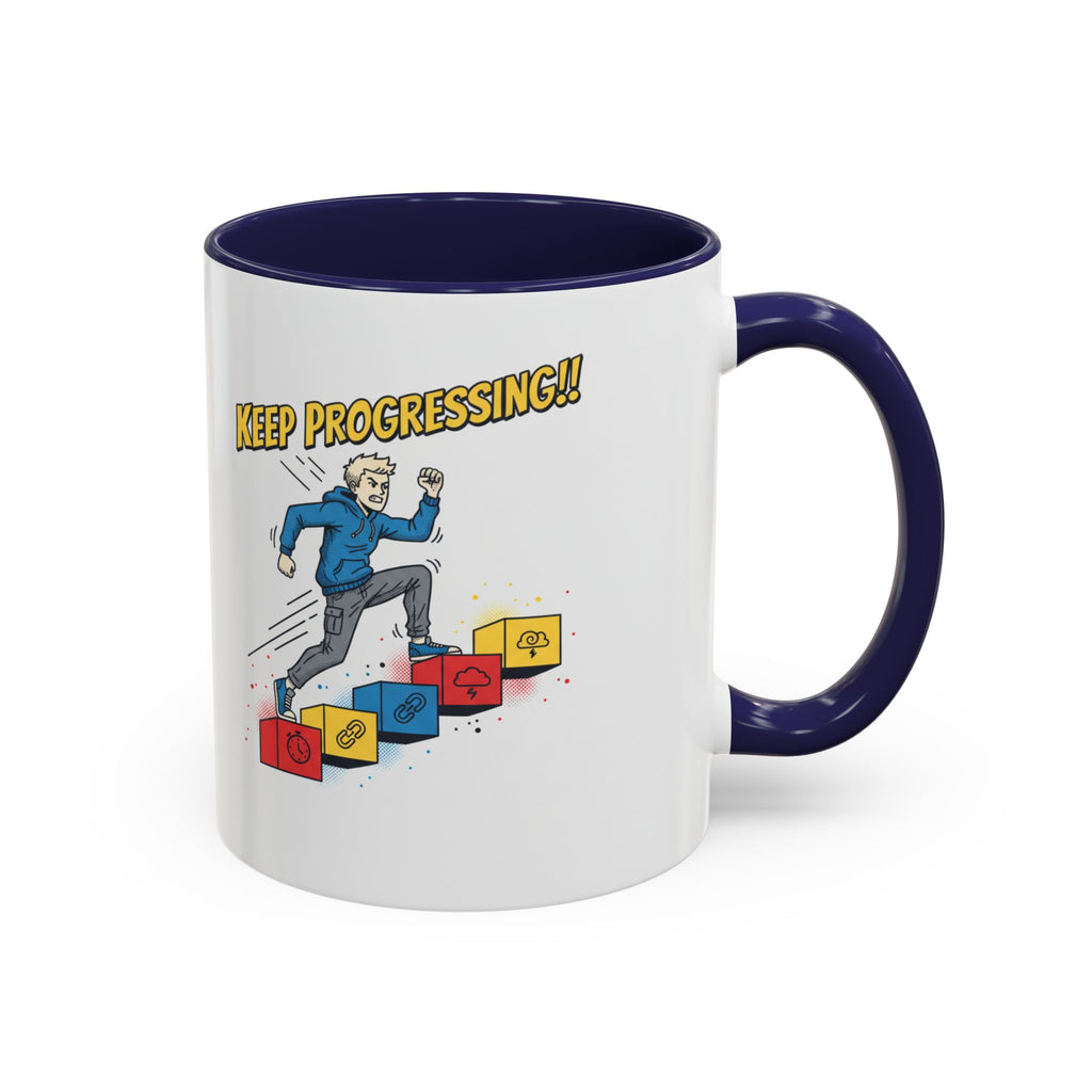 Keep Progressing Coffee Mug — Motivational Accent Mug (11/15oz)