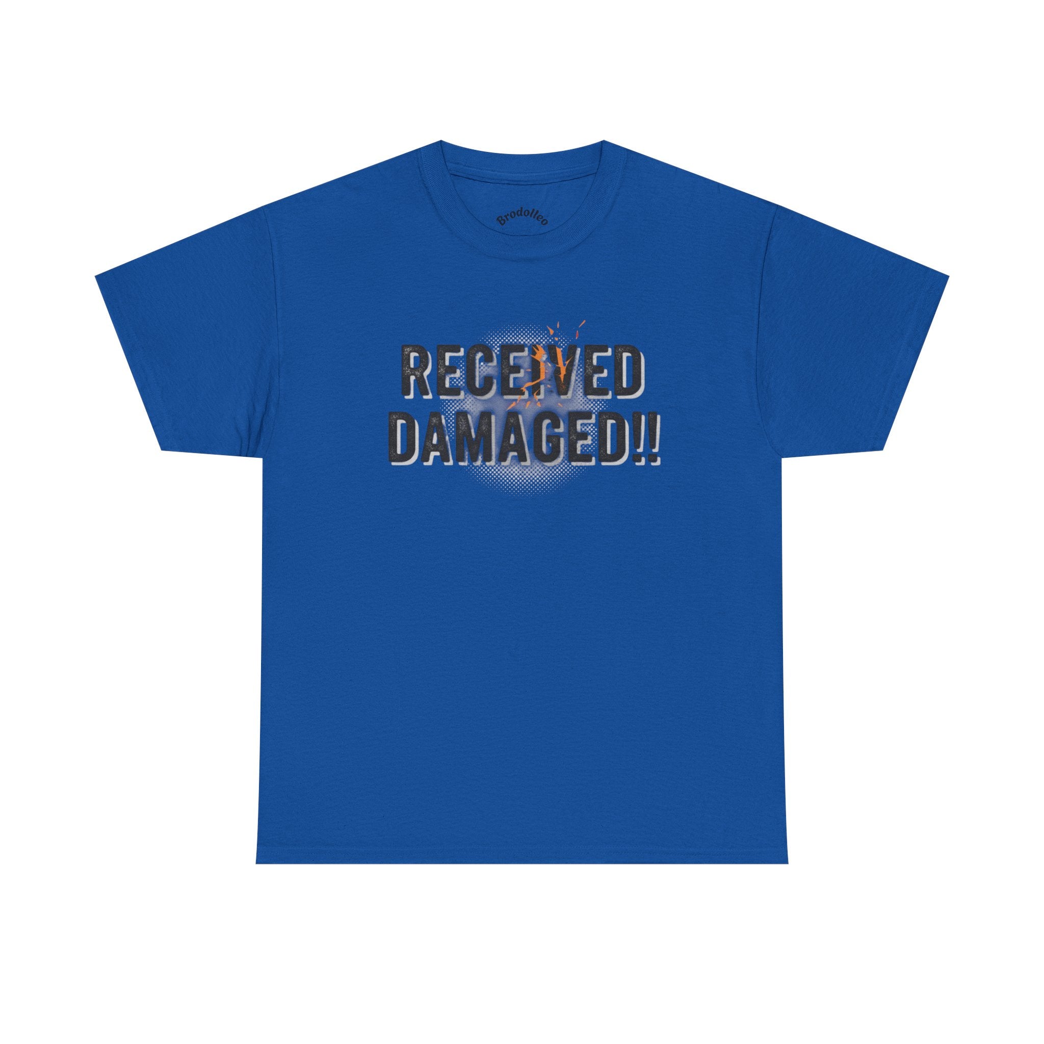 Received Damaged!! T‑Shirt — Funny Shipping Label Tee