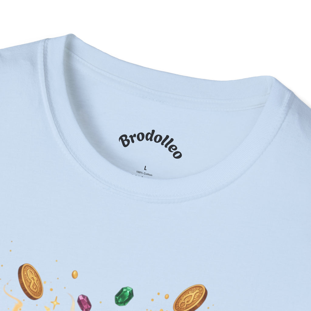 Treasure Pouch T-Shirt — Gold Coins & Gems Fantasy Graphic Tee