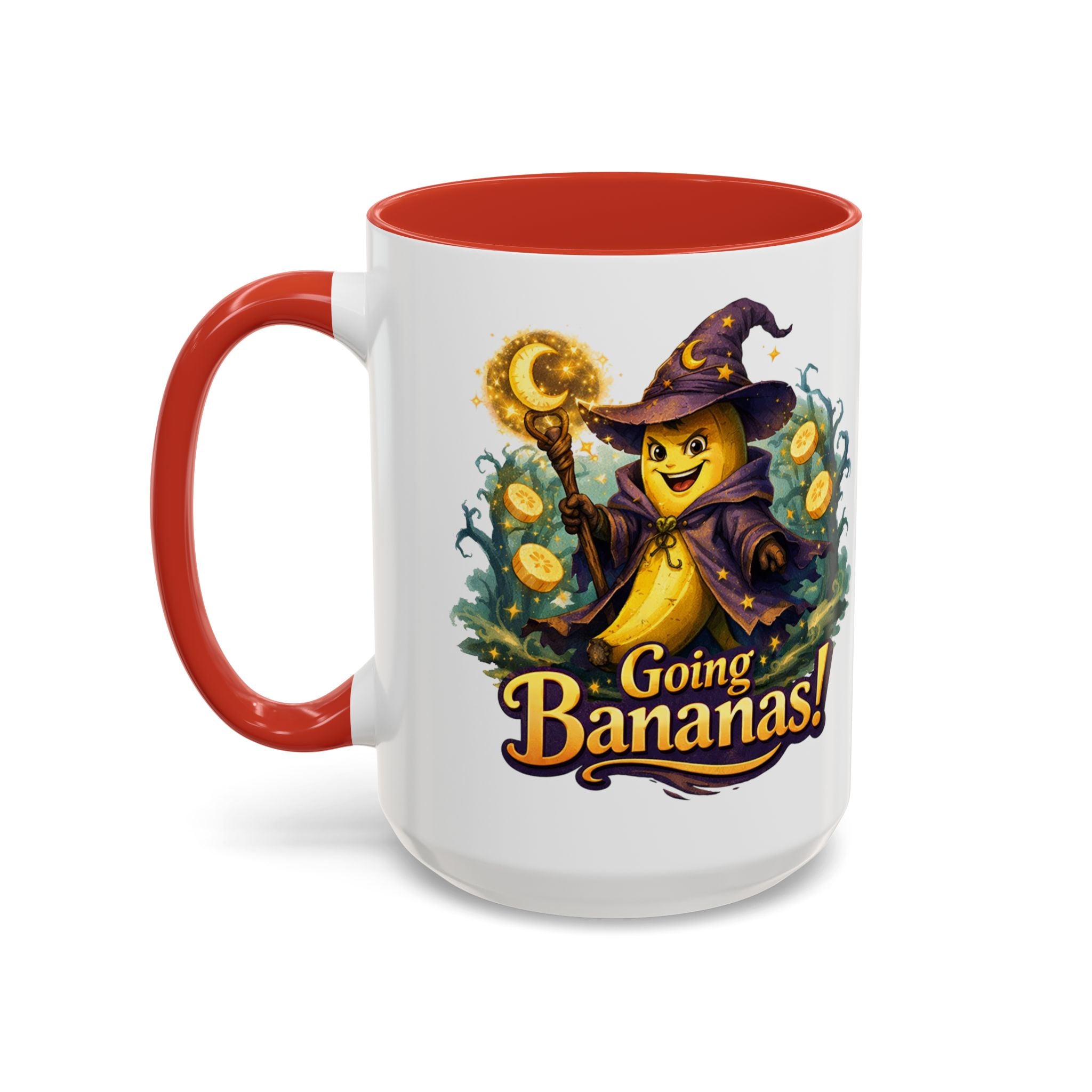 Going Bananas! Witch Banana Accent Coffee Mug — Fun Halloween Coffee Cup (11/15oz)
