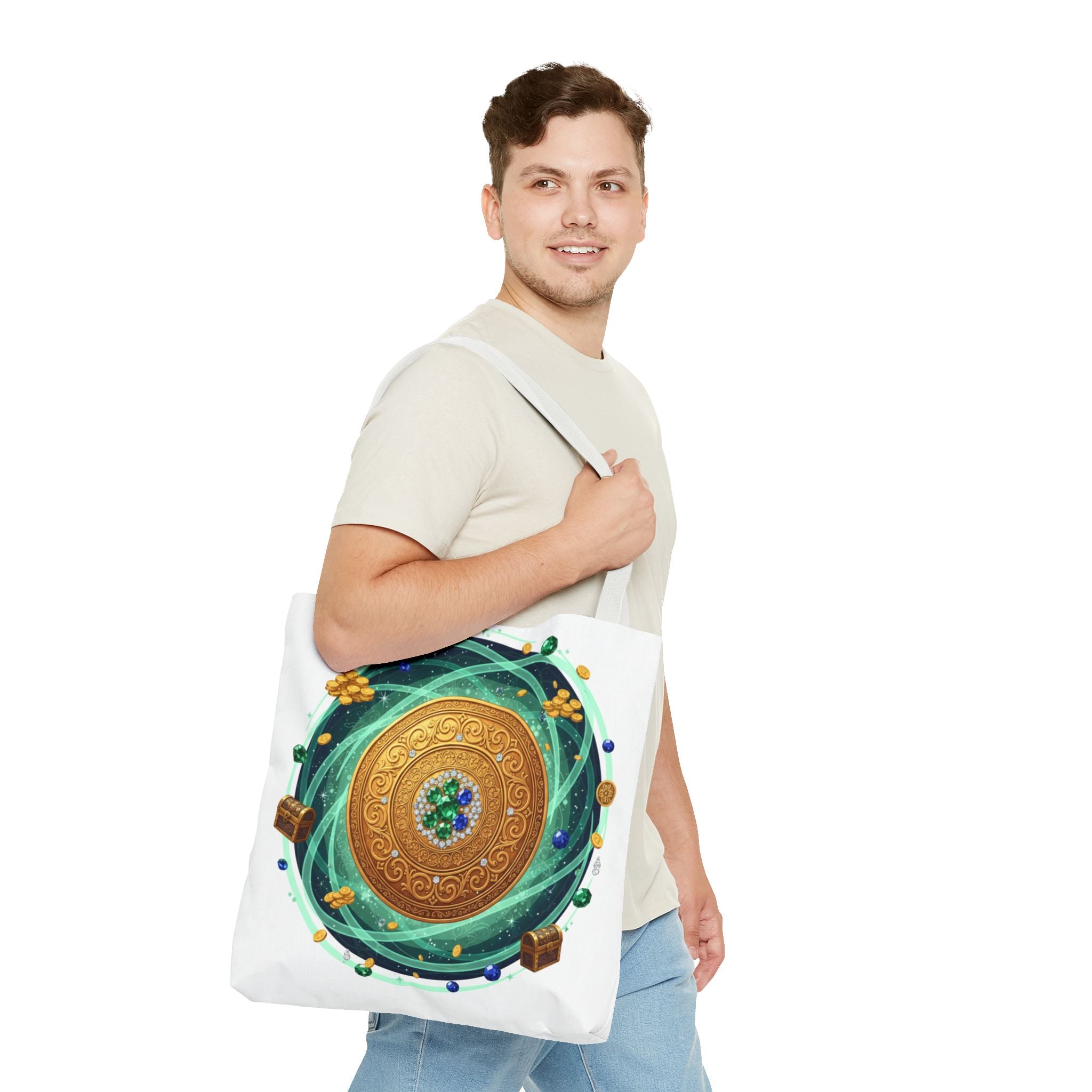 Tote Bag — Celtic Gold Shield Mandala Print Tote