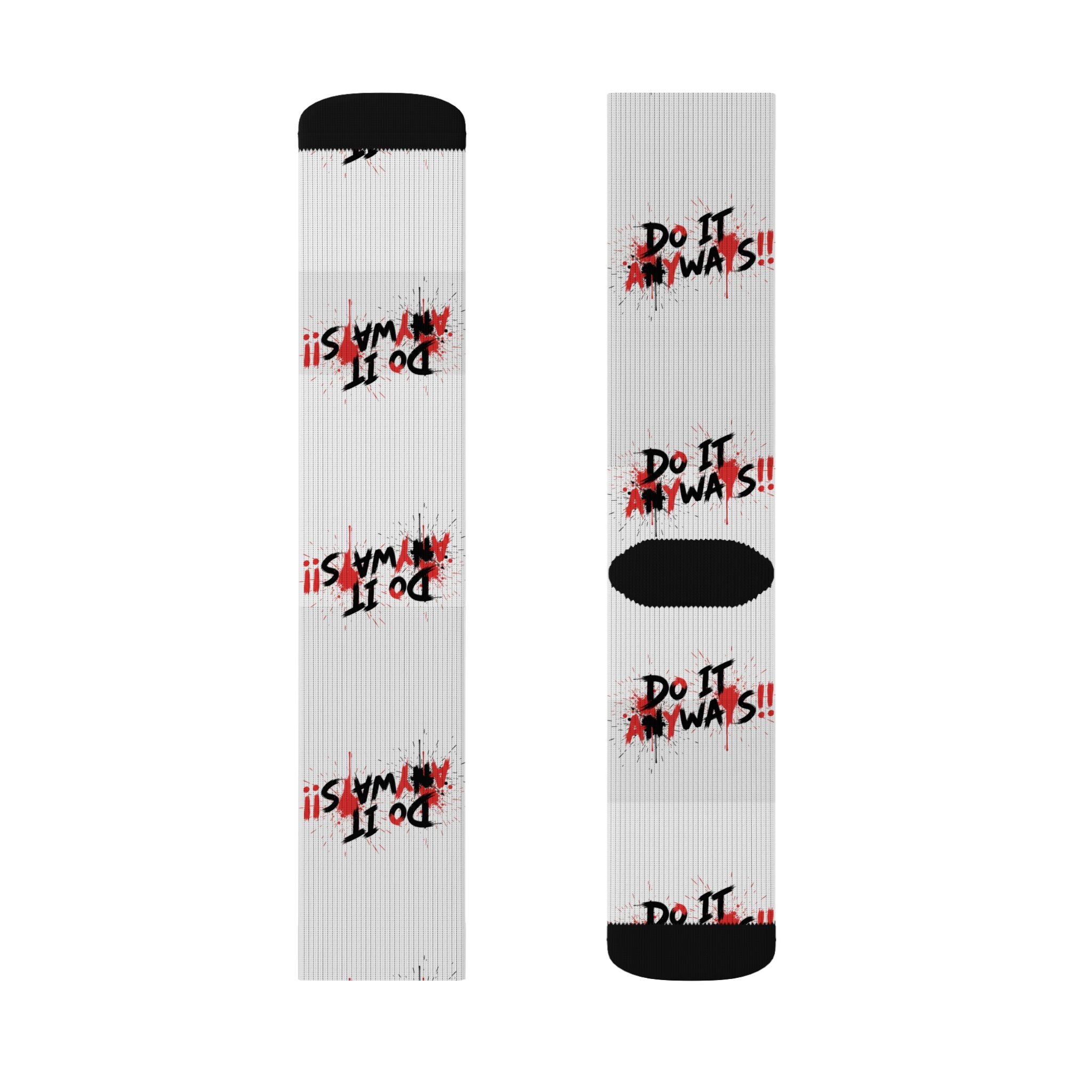 Sublimation Socks - “Do It Always!!” Graphic Athletic Crew Socks