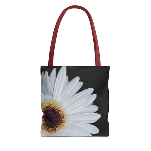 Daisy Corner Tote Bag — White Floral AOP Shopper
