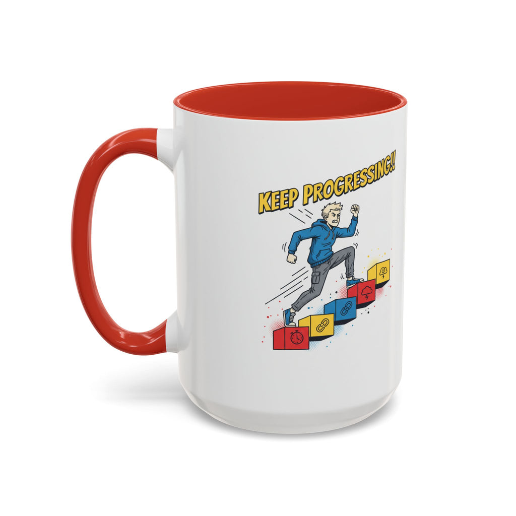 Keep Progressing Coffee Mug — Motivational Accent Mug (11/15oz)