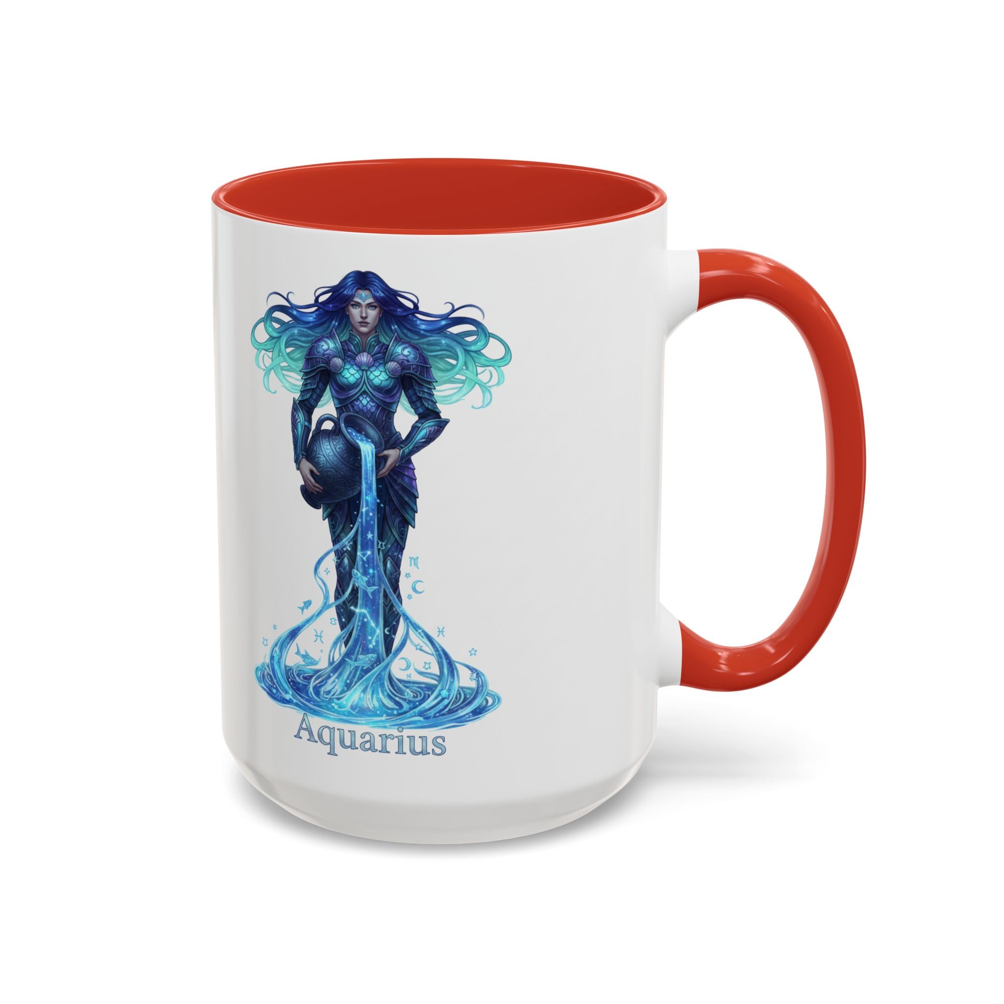 Aquarius Zodiac Coffee Mug — Water Bearer Astrology Accent Mug